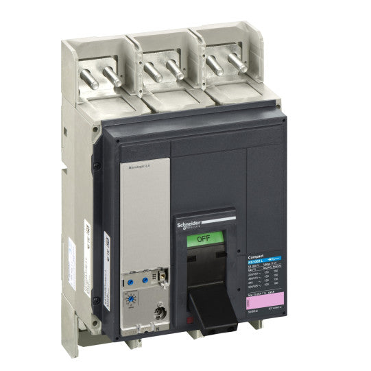 Schneider Electric Compact circuit breaker ComPact NS1000L, 150 kA at 415 VAC, Micrologic 2.0 trip unit, 1000 A, fixed, 3 poles 3d - 33474