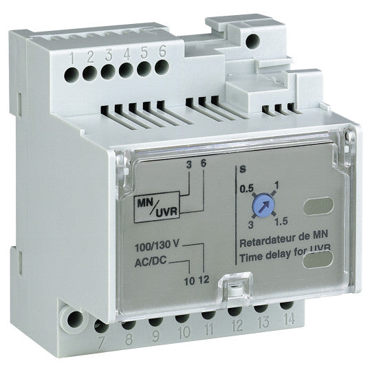 Schneider Electric Masterpact adjustable time delay relay for MN voltage release, 200/250 VDC, 200/250 VAC 50/60 Hz - 33682