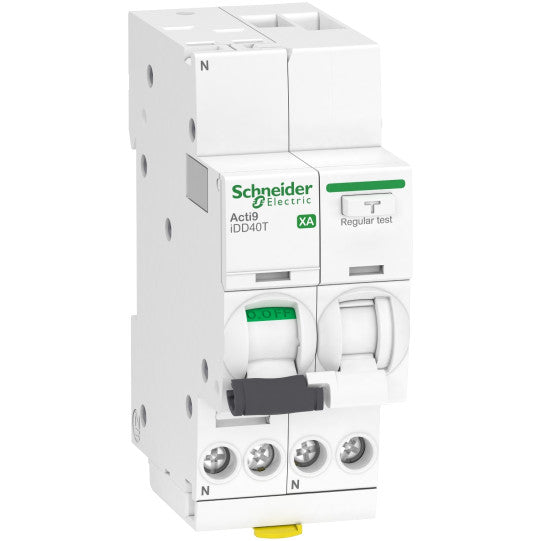 Schneider Electric Acti9 Acti9 iDD40T XA - RCBO - 1P+N - 10A - C Curve - 4500A/6kA - 300mA - AC type - A9DP6610