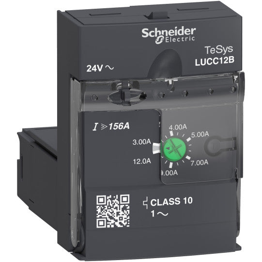 Schneider Electric TeSys Advanced control unit, TeSys U, 3-12A, 1P motors, protection & diagnostic, class 10, coil 24V AC - LUCC12B