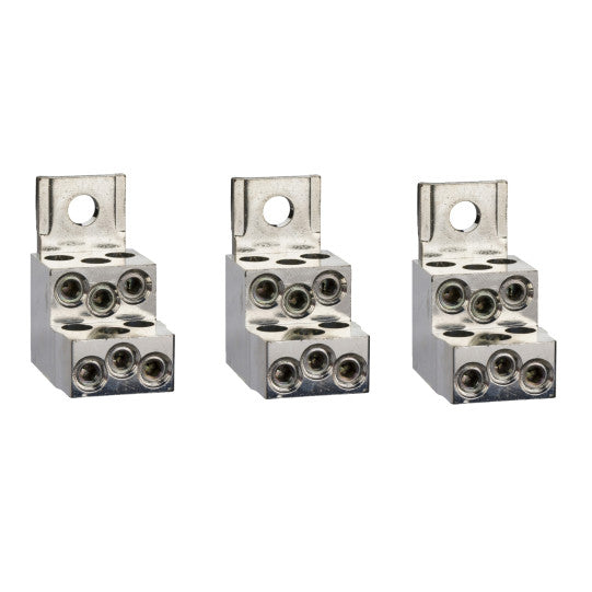 Schneider Electric SCHNEIDER aluminium bare cable connectors, ComPact NSX, for 6 cables 1.5 mm² to 35 mm², 250 A, set of 3 parts - LV429248