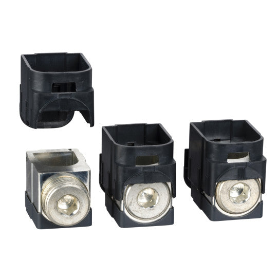 Schneider Electric SCHNEIDER aluminium bare cable connectors, ComPact NSX, EasyPact CVS, for 1 cable 120 mm² to 185 mm², 250 A, set of 3 parts - LV429259