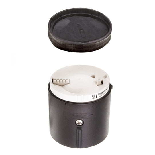 Schneider Electric SCHNEIDER Base unit + cover for modular tower lights, plastic, black, Ø70, AS-i connection, bottom entry, pre-cabled, M12 connector - XVBC21B