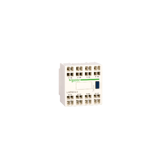 Schneider Electric TeSys Auxiliary contact block, TeSys D, 4NO, front mounting, spring terminals - LADN403