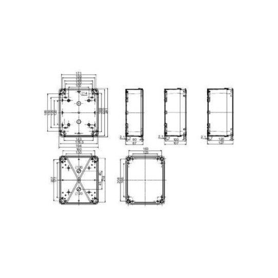 Schneider Electric Thalassa ABS box IP66 IK07 RAL7035 Int.H225W175D100 Ext.H241W191D128 Opaque cover H20 - NSYTBS241910