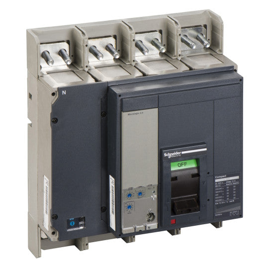 Schneider Electric Compact circuit breaker ComPact NS1250N, 50 kA at 415 VAC, Micrologic 2.0 trip unit, 1250 A, fixed,4 poles 4d - 33480
