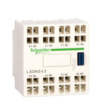 Schneider Electric TeSys Auxiliary contact block, TeSys D, 1NO + 3NC, front mounting, spring terminals - LADN133
