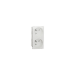 Schneider Electric Unica 2 Socket-outlet, New Unica, mechanism, 2P + E, 16A, French, with shutter, screwless terminals, IP3x, glossy, white - NU306918