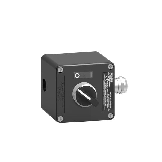 Control station, metal, start stop function, 1 selector switch, black ...
