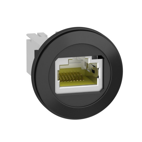 Panel mounted RJ45 port, plastic, Ø22, for ethernet interface, RJ45 ...