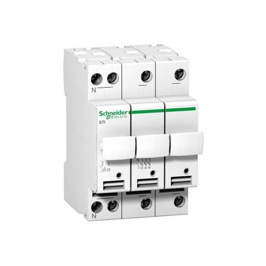 Schneider Electric Acti 9 A9N15658 - Acti9 STI 3P-N 25A fuse switch disconnector with 10.3 x 38 mm fuse - Schneider Electric