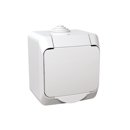 Schneider Electric SCHNEIDER Cedar Plus - Single socket outlet sideE - 16A, shutters, white - WDE000541